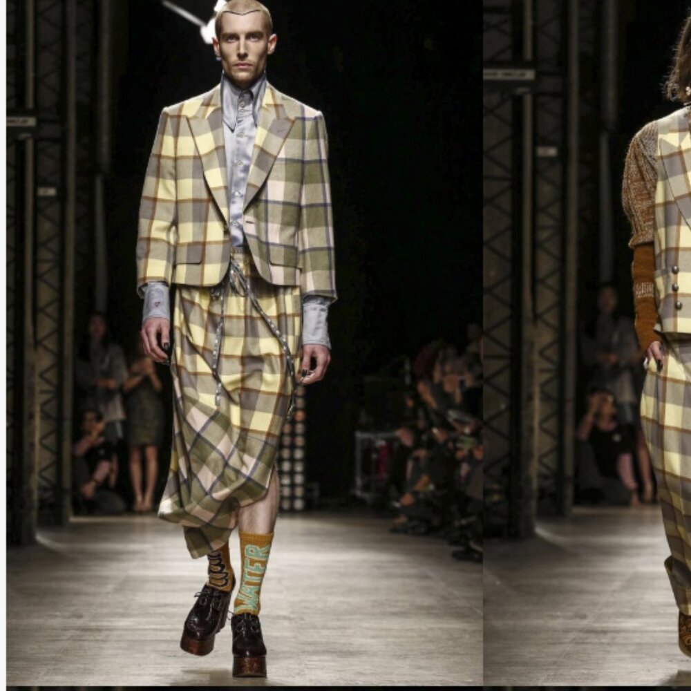 Vivienne Westwood GOLD LABEL CAP SKIRT AW16 wool check tartan size:I